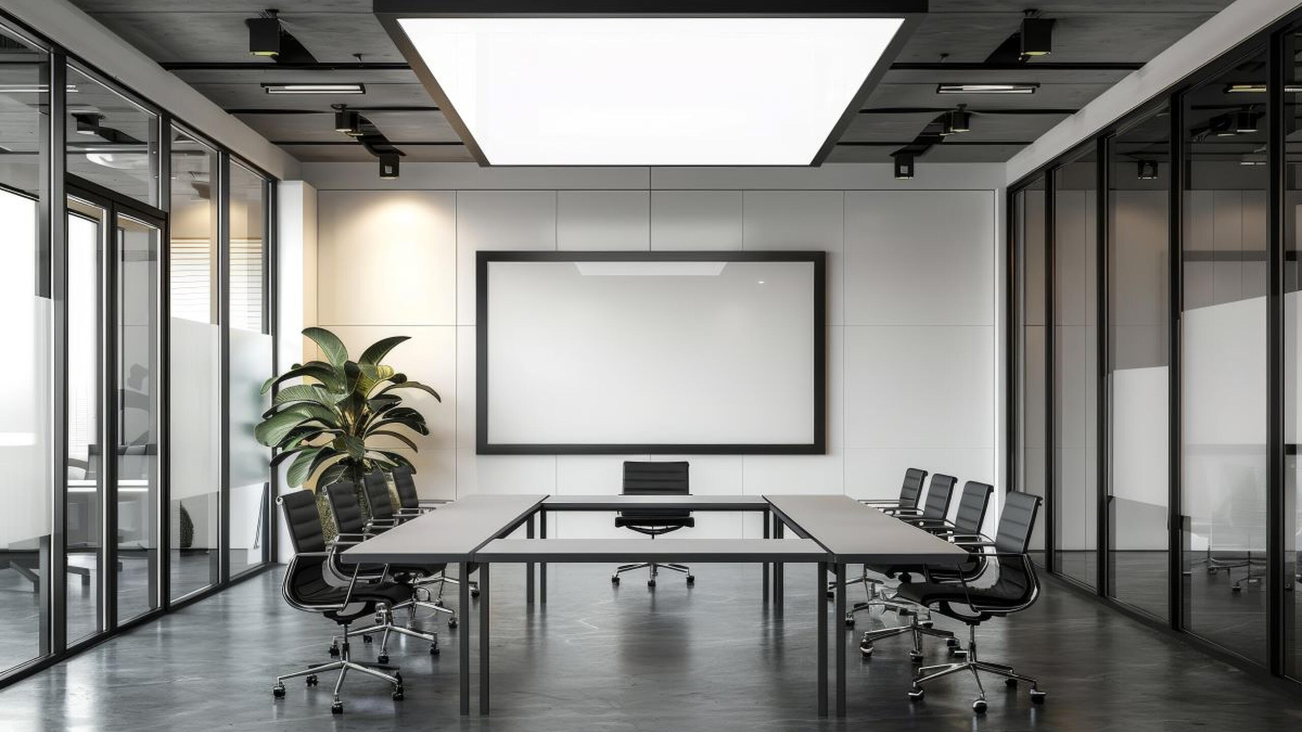 Lege vergaderzaal in hedendaagse kantoorruimte.